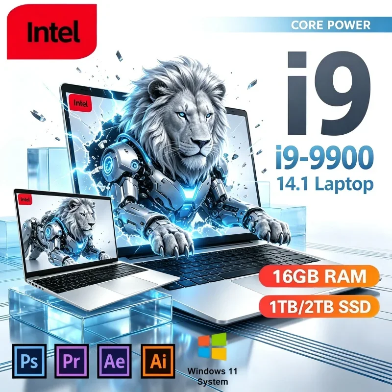 2026 New Arrival 14.1 Inch FHD IPS Notebook I9-9900 120Hz Backlit Keyboard 16/32GB 2TB SSD Win11 Corporate Laptop