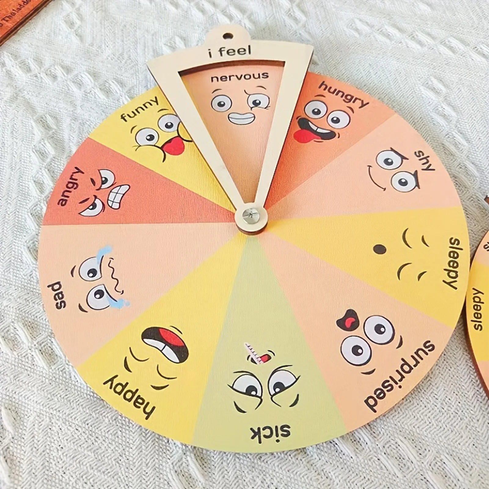 Montessori Emotion Wheel Kids Toys Toddler Baby Expression Emotional Management Wooden Feeling Wheel Toys Kids Educational Toys