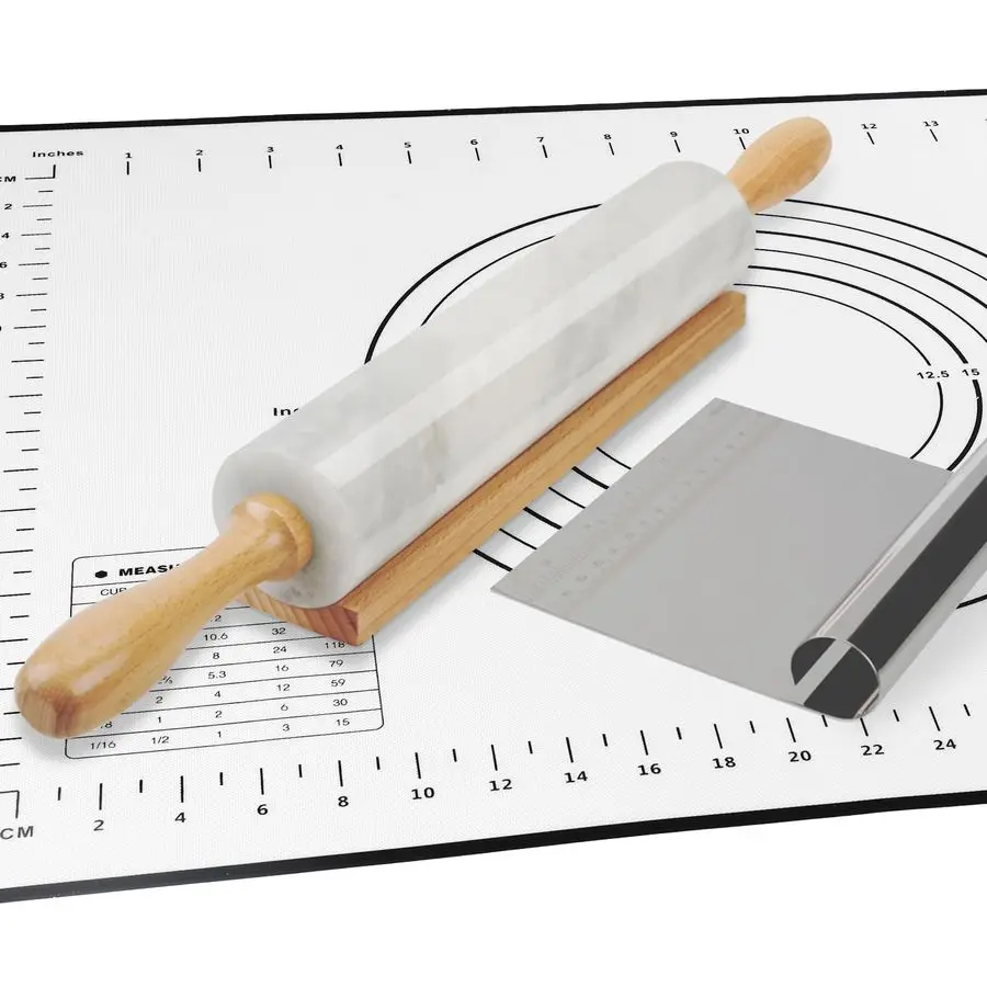 

Африканская натуральная мраморная скалка, антипригарный полированный валик для теста, для пасты, пельменей, фондана, коржей для пирогов, хлеба, теста для пиццы, набор