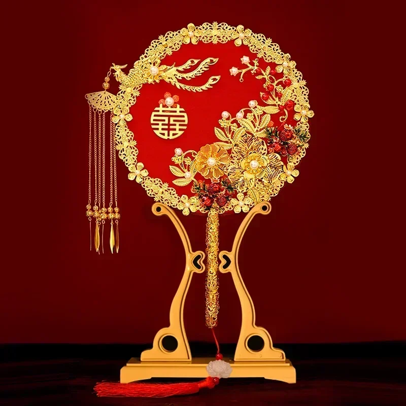 32*22cm Home Decor Fans Vintage Chinese Wedding Decorative Hand Fans DIY Wedding Fan Kit Bride Photography Ornaments ventilador