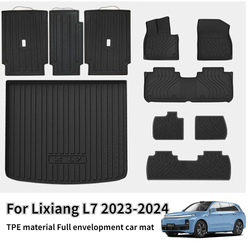 

For Lixiang L7 2023 2024 TPE Floor Mats All Weather Front Rear Cargo Liner Mat, Waterproof Anti-Slip Mats Accessories