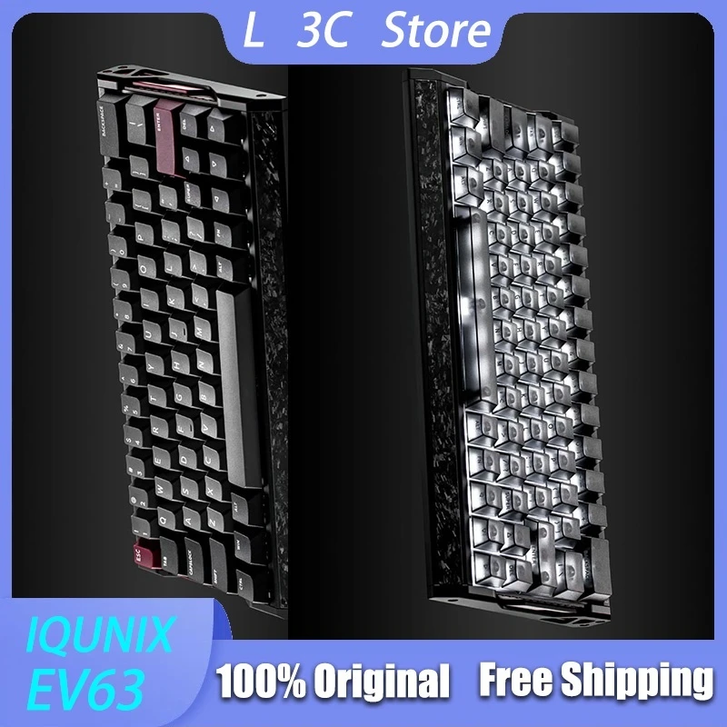 

Проводная игровая клавиатура IQUNIX EV63, полностью алюминиевая клавиатура с магнитным переключателем, 0,01 мм, 0,125 мс, RGB-клавиатура с низкой задержкой, SOCD Custom