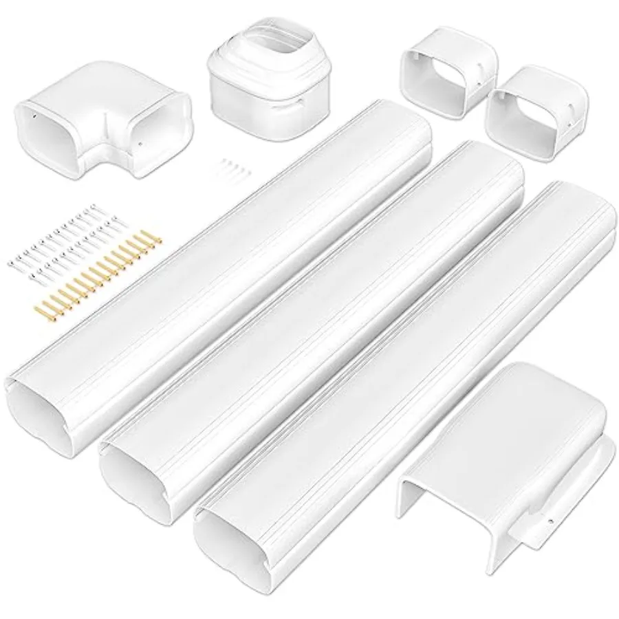 

4 Inch Mini Split Line Set Cover 11 Feet PVC and PP Line Cover Set Universal for Mini Split AC and Central AC Line Set Cover fo