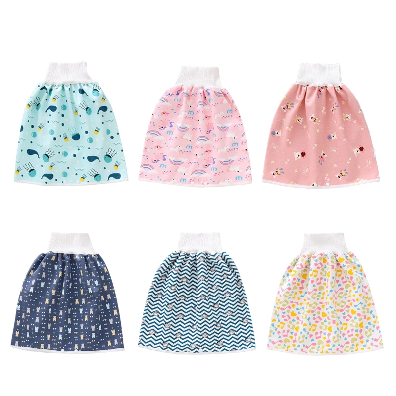 1-12Y Children Cotton Cloth Diapers Skirt Waterproof Reusable Washable Kids Diapering Pants Muslin Diapers Baby Clothing