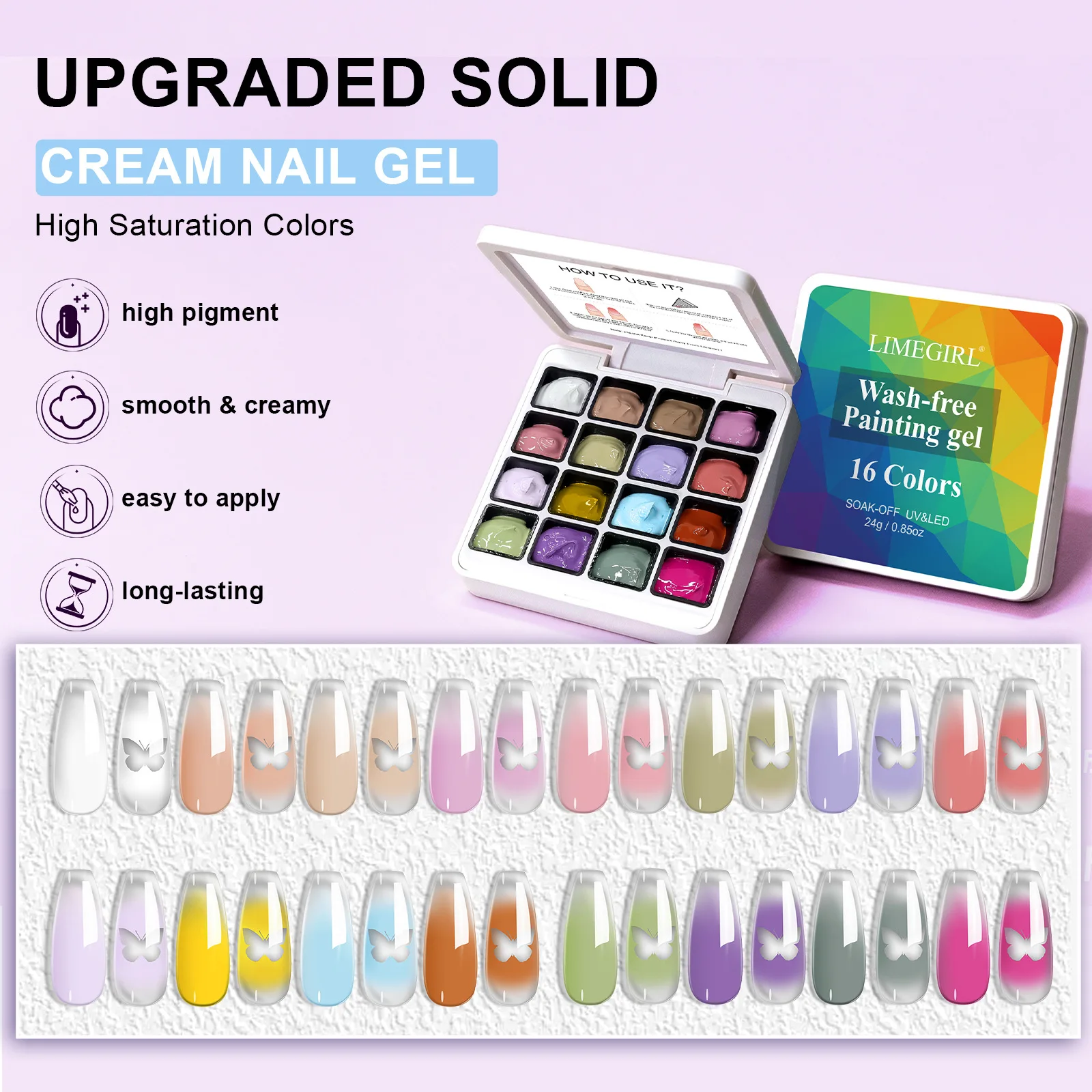 Stamping Gel Fast Transfer Flower Nail Drawing Gradient Effect Painting Gel French Nail Design Soak Off UV LED Gel Larquer