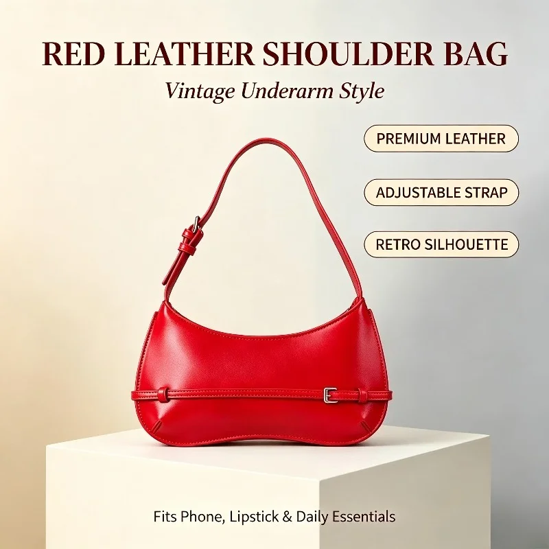 Luxury Designer Vintage French Purse Ladies New Trendy Armpit Bag Premium Leather Elegant Underarm Handbag