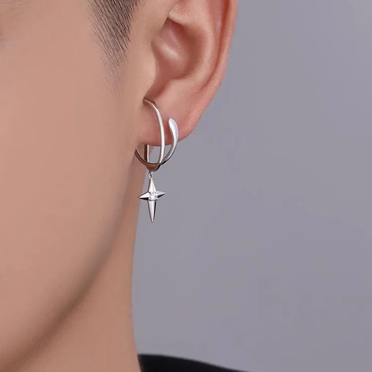 فانا السائبة بالجملة أقراط الحلقة الفضية 925 القرط الفضي الاسترليني الأزياء والمجوهرات المعلقات سحر #3