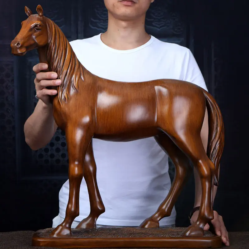 

Chinese Horse Sculpture Resin Ornaments Lucky Money Living Room TV Cabinet Desktop Decorations Accessories Home Crafts