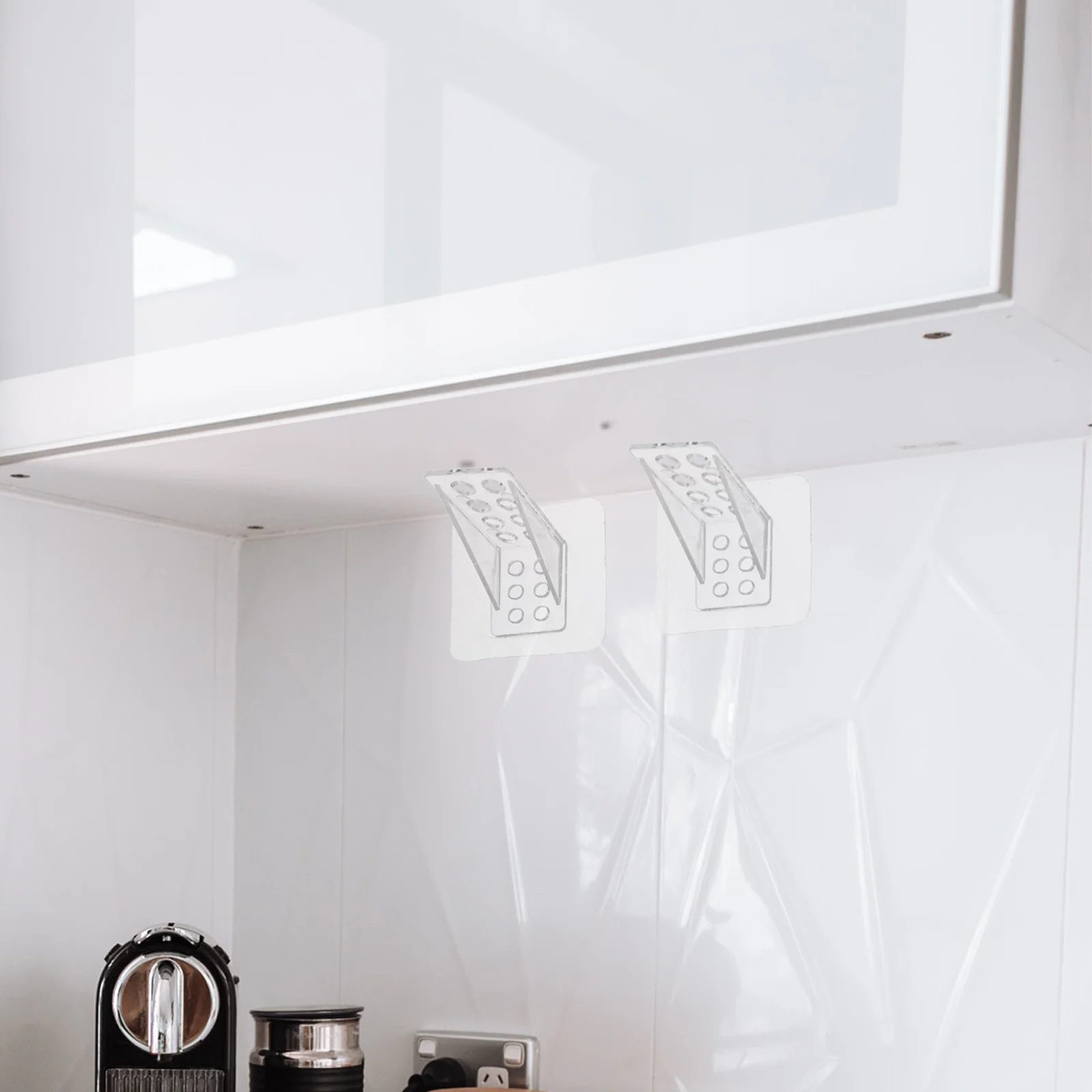 

8Pcs Layer Board Fixing Shelf Supports Adjustable Floating Shelves Bracket Adhesive Wall Mount Decorative Plastic Brackets