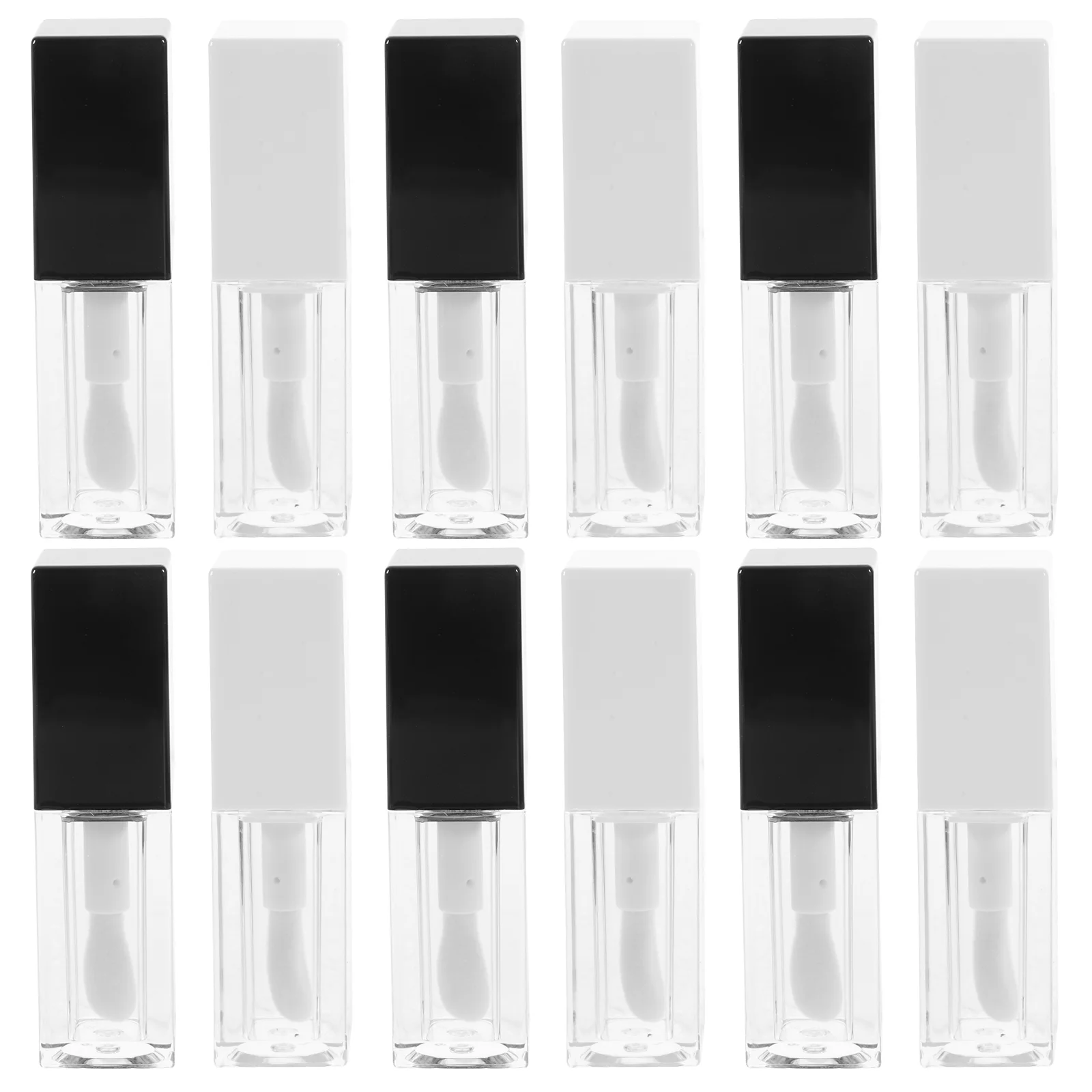 

12 Pcs Square Lip Gloss Tube Bottle Mini Empty Container Bottles Refillable Women Balm Filling Miss