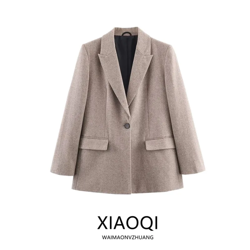 

Women's Autumn New Arrival Cheered Versatile Coat with oulder Pads 2025 Fall Commute Sle Long Sve One Button
