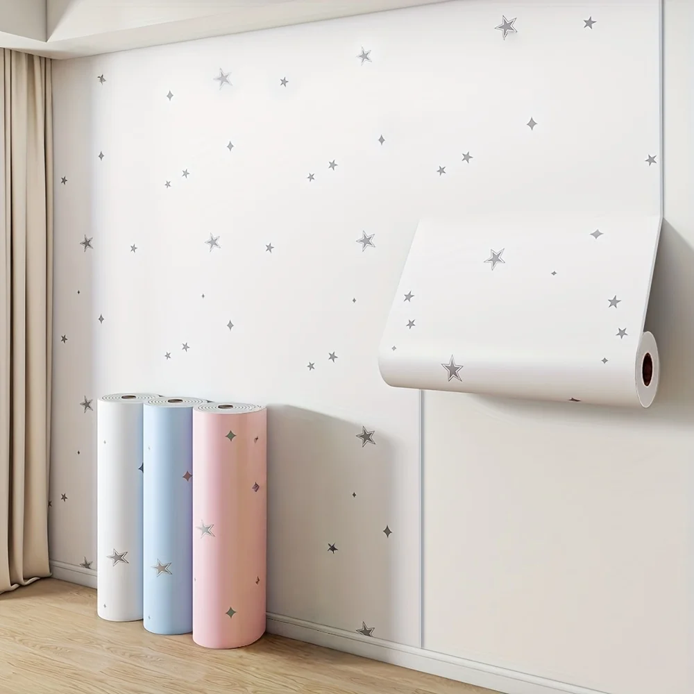 1 Roll 40cmx5m Romantic Starry Home Decor Self-Adhesive Wallpaper,Bedroom Wall Beautification Background Wall Renovation Sticker