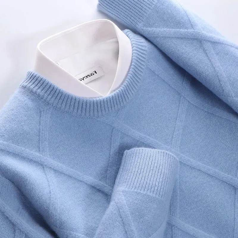 Cashmere Sweater Pullover O-Neck Men Autumn Winter Warm Jumper Clothes Pull Homme Man Hombres Woolen Sweater