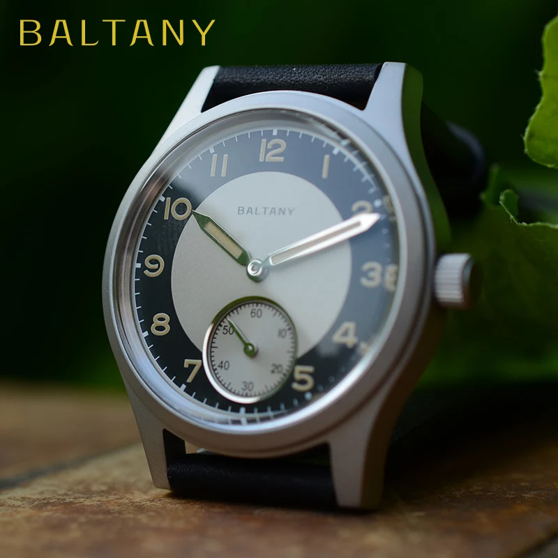 Baltany S2027 ساعة كوارتز رجالية 36 مللي متر فستان الياقوت ريترو مضيئة الفولاذ المقاوم للصدأ مقاوم للماء 10Bar سهرة ساعات المعصم