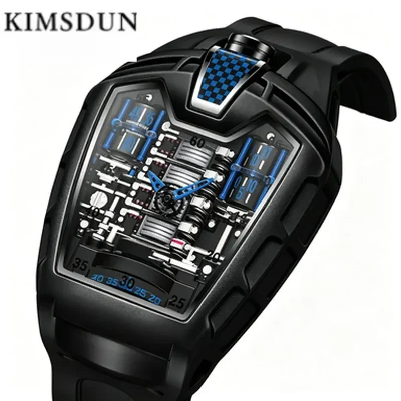 Luxury Barrel Tonneau Quartz Watch for Men Business Casual Analog Male Wristwatch Daily Wear Fashion Dress Watch Gift