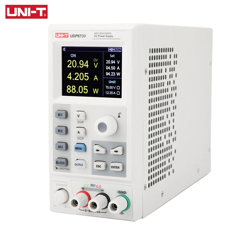 UNI-T تحويل التيار الكهربائي تيار مستمر UDP6730 UDP6731 مختبر إمدادات الطاقة 40 فولت 60A 360 واط التحكم الرقمي بالكامل RS-232 الاتصالات