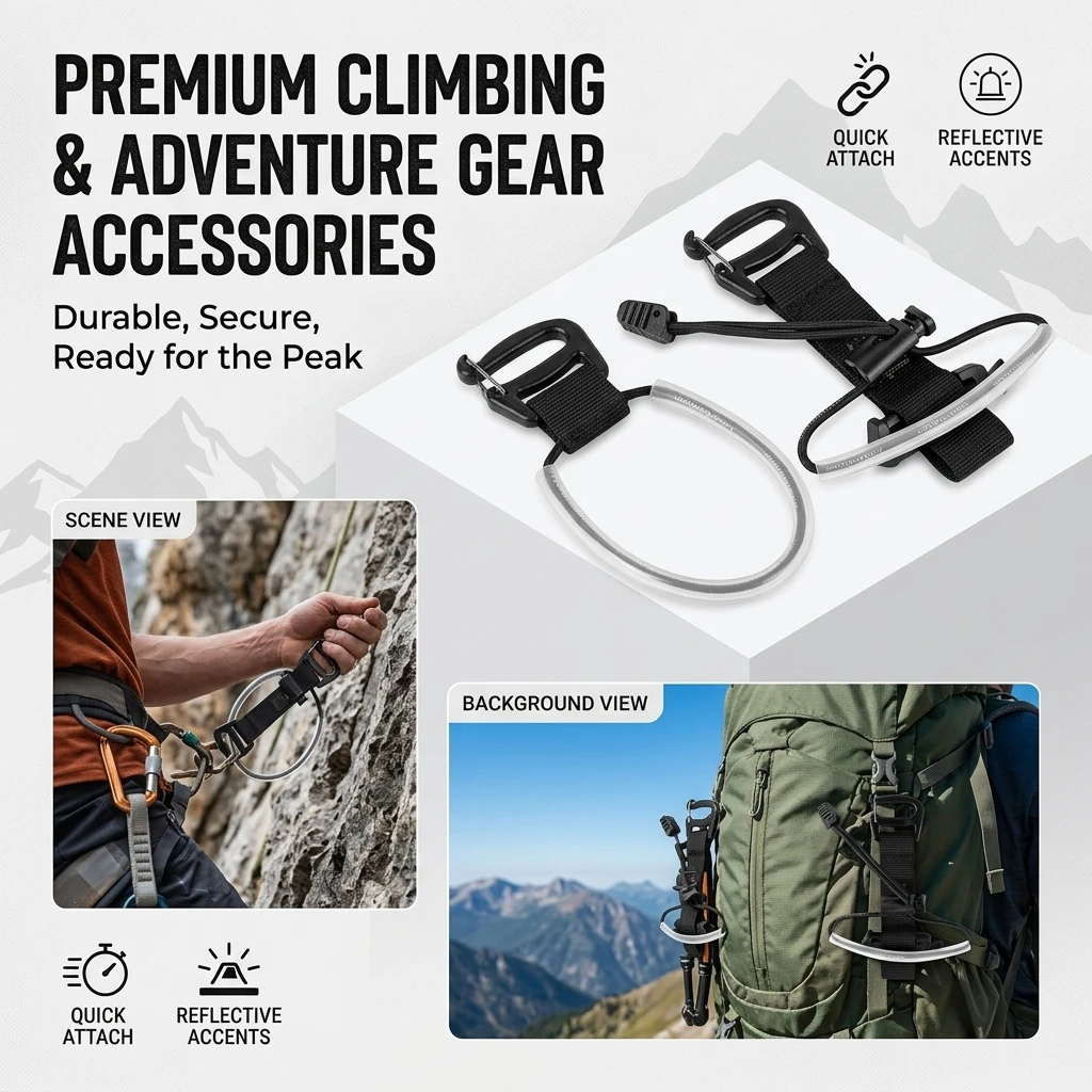 Professional Outdoor Camping Trekking Poles with Fixed Rope Non Detachable Bundling Backpack Accessories Fixed Type