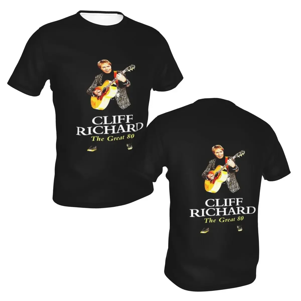 American Legend Singer Songwriter Actor Cliff Richard polyester T-Shirt Men'sClassic T Shirts Men Crew Neck Short Sleeve