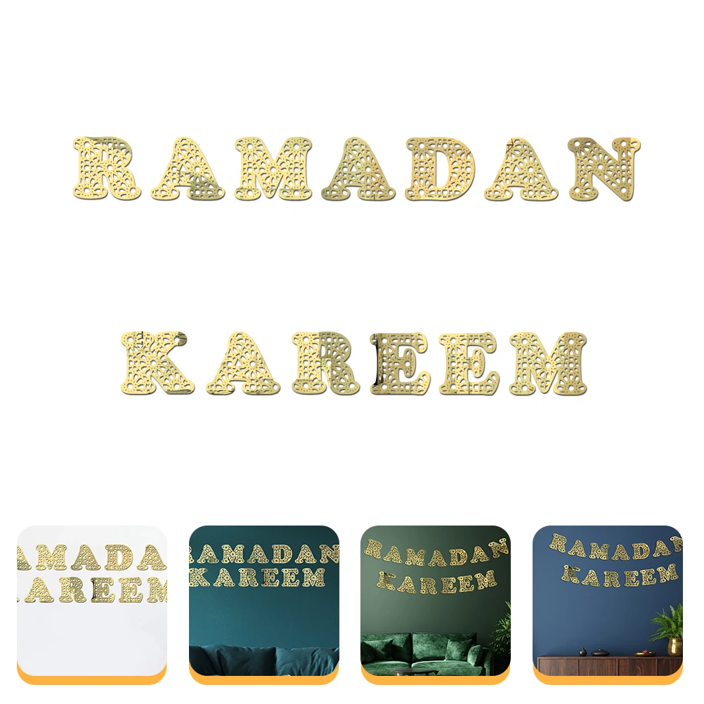

Acrylic Wall Decal Mirror Sticker Eid Mubarak Ramadan Decorative Stickers Self adhesive Wall Scene Room Window Practical Easy