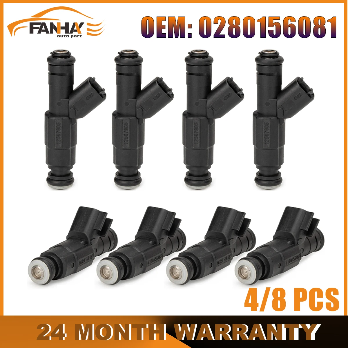 4/8PCS 0280156081 Repair Fuel Injectors New for Mercruiser for Volvo Penta 5.0L 5.7L 6.2L for Indmar 2002-2009 885176 3858969