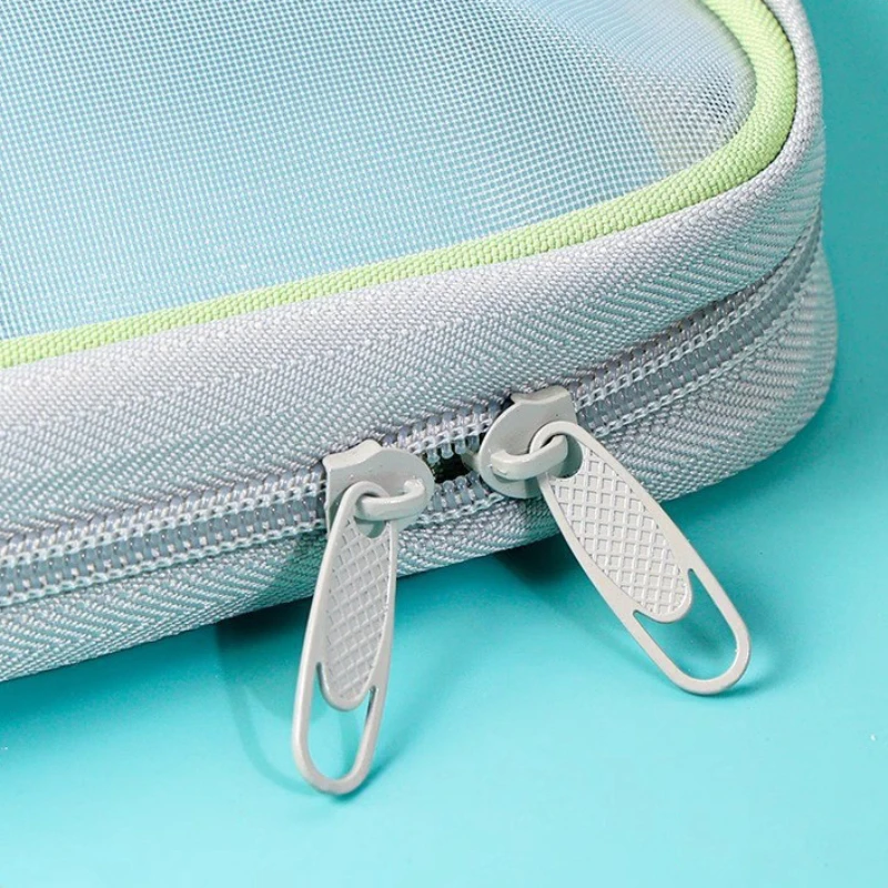 A4 حقيبة تخزين الأدوات المكتبية طبقة مزدوجة شبكة سستة حقيبة سعة كبيرة المنظم المجلدات اللوازم المكتبية المدرسية حقيبة ثابتة