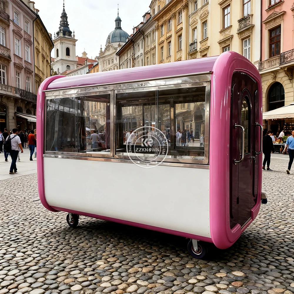 

2025 Food Truck Trailer Mobile Cart Caravan Hamburger Shape Mobile Business Factory off road camper trailers