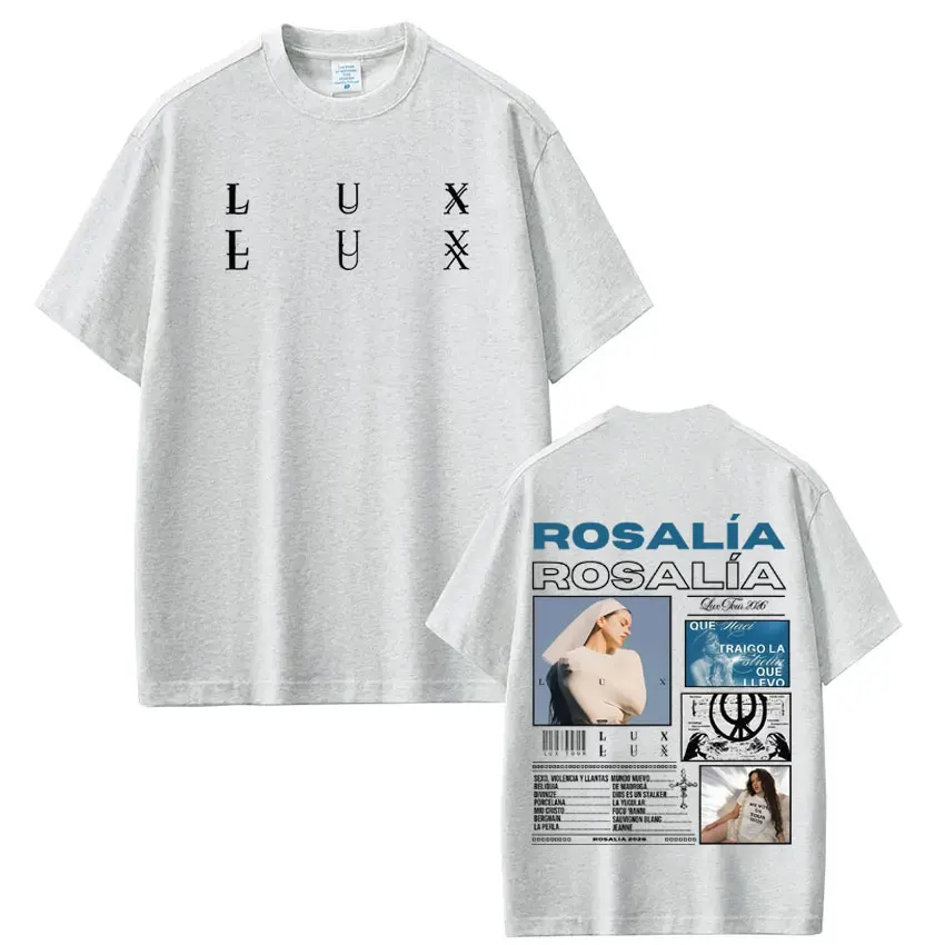 Singer Lux Rosalia Album 2026 Tour Print T-Shirt für Herren und Damen, modisches T-Shirt, kurzärmelig, lässig, Baumwolle, ästhetisch, trendige T-Shirts – Detail 6