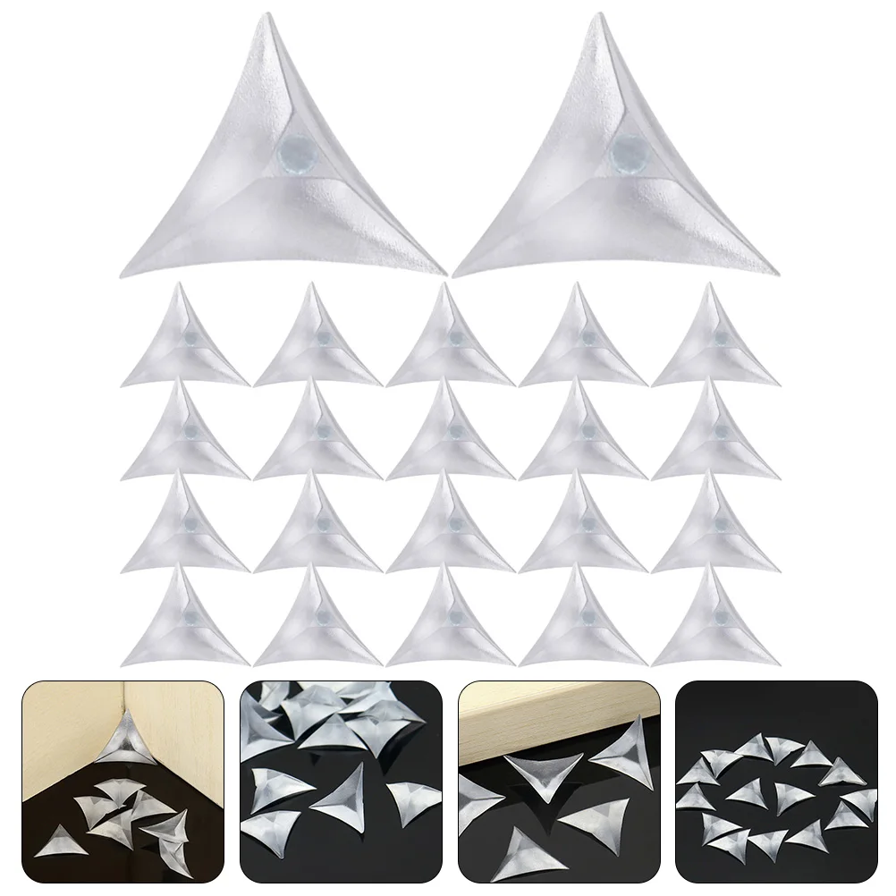 400Pcs Stair Corner Dust Guards Triangle Shape Protective Edging for Drawer Furniture Cabinet Closet Wall Safety