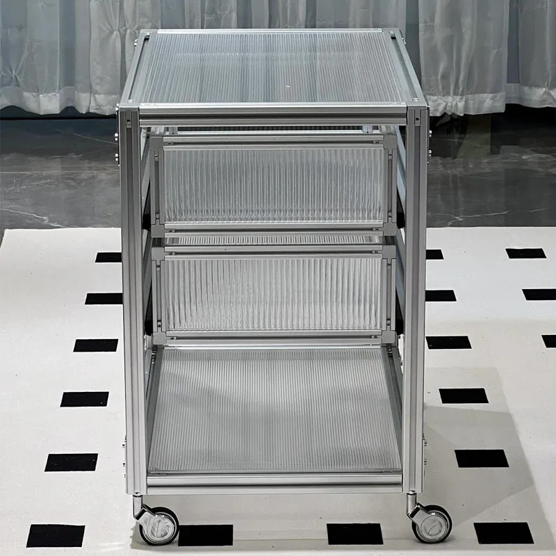 

Simple modern profile bedside table acrylic bedroom small apartment ins wind storage cabinet creative light luxury locker