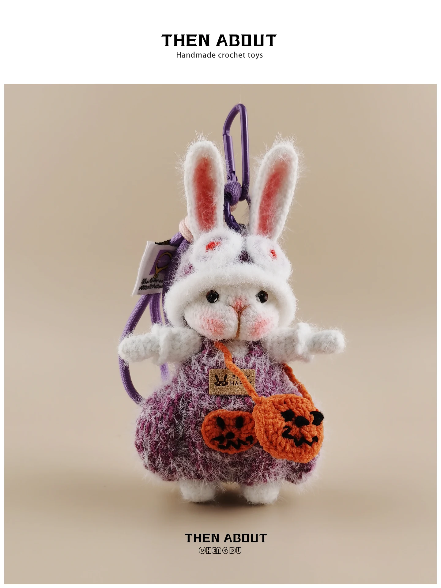 Halloween Sugar Rabbit Doll Bag Charm Backpack School Bag Hanging Ornament Premium Feeling Gift No Brand Kids Accessories