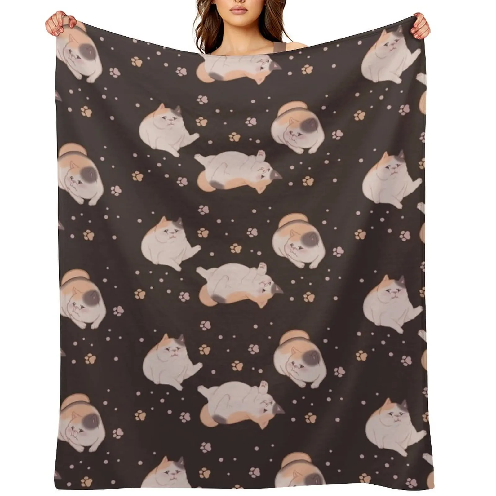 

FFXIV - Playing Fat Cats (Dark) Throw Blanket Decorative Sofa Decorative Throw Custom Summer Blankets