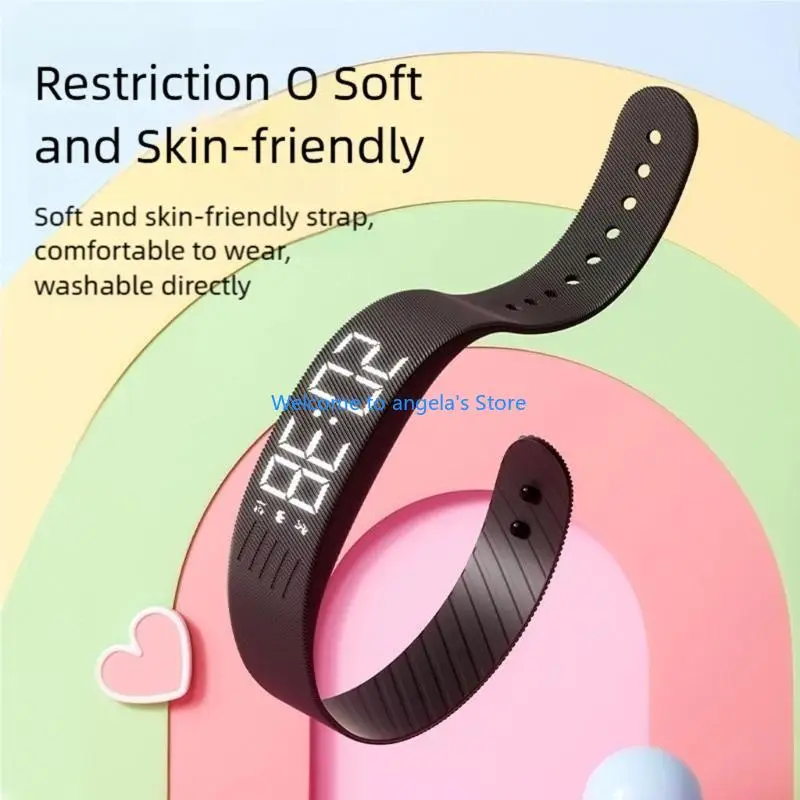 X4YC Breathable Quiet Vibration Alarm Watch Step Counter USB Charging