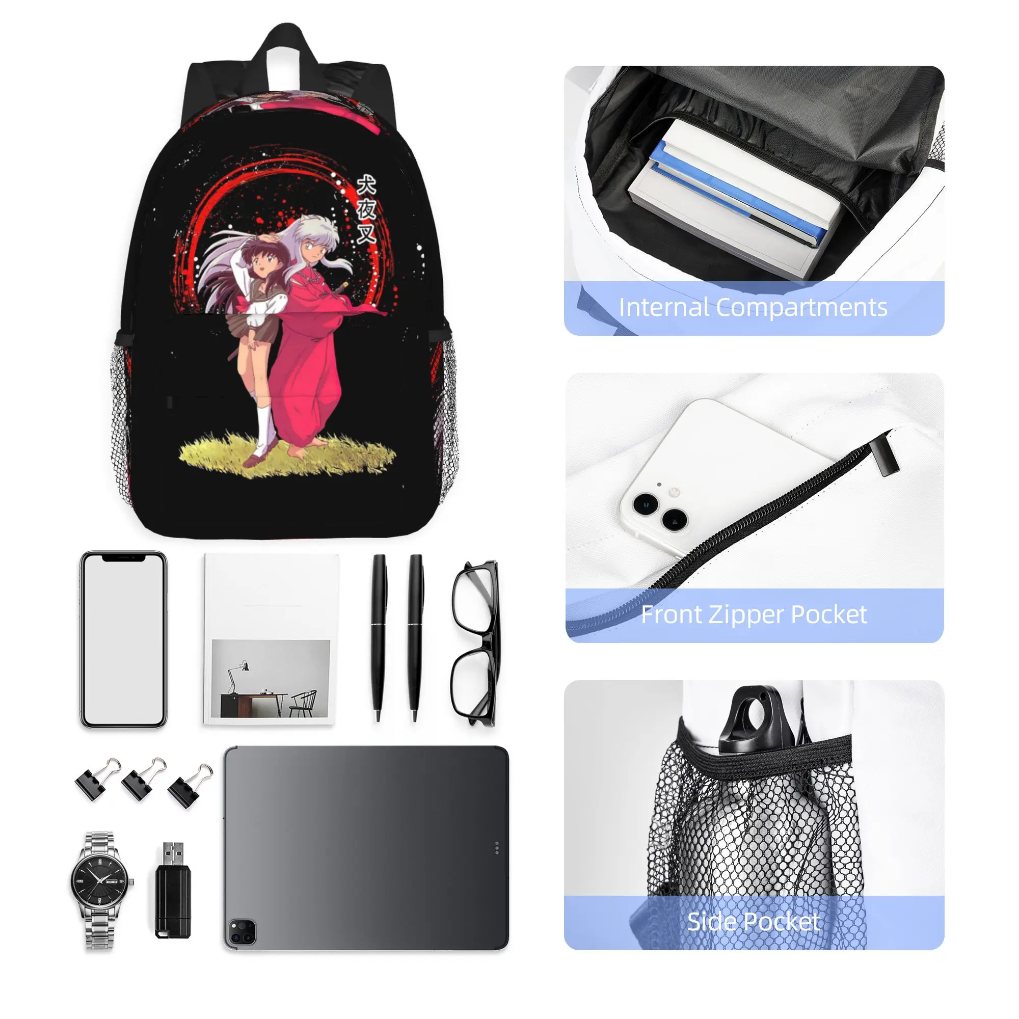 Anime Inuyasha Kagome Higurashi Backpack Hot Sale Daypack Large Capacity Boy Girl BookBag Shoulder Bags for Men Women School Bag