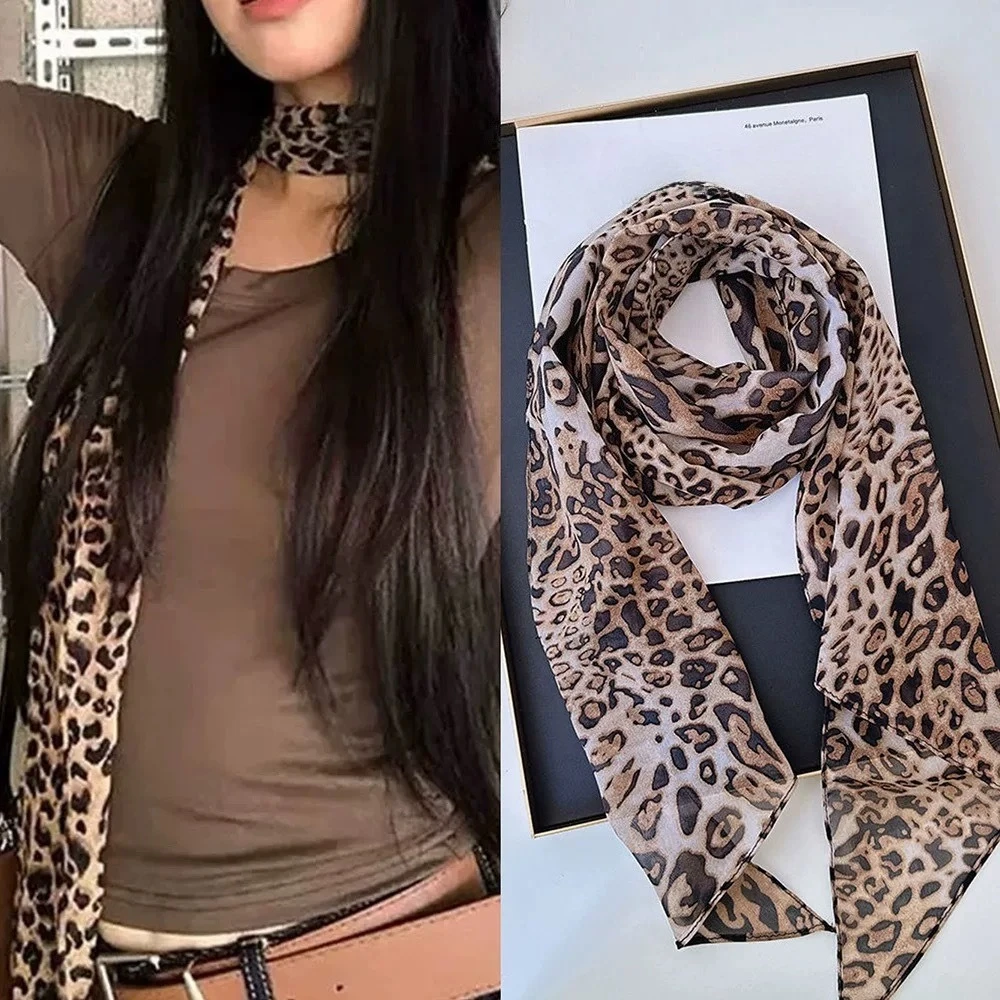 Leopard Small Long Silk Scarf  - огляд і ціна Silk Tie Striped