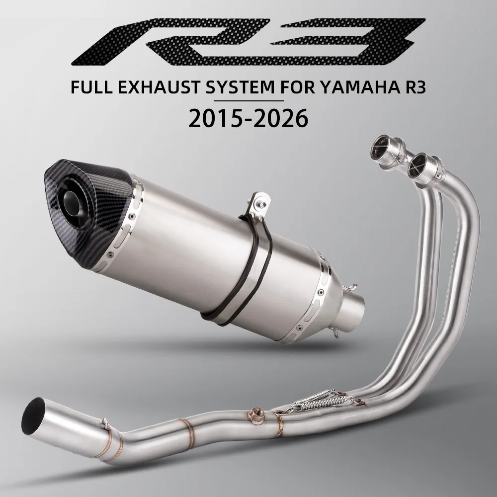 

MT25 Exhaust manifold muffler For Yamaha R3 R25 MT03 MT25 2015-2026 motorcycle exhaust system street bike escape accessories