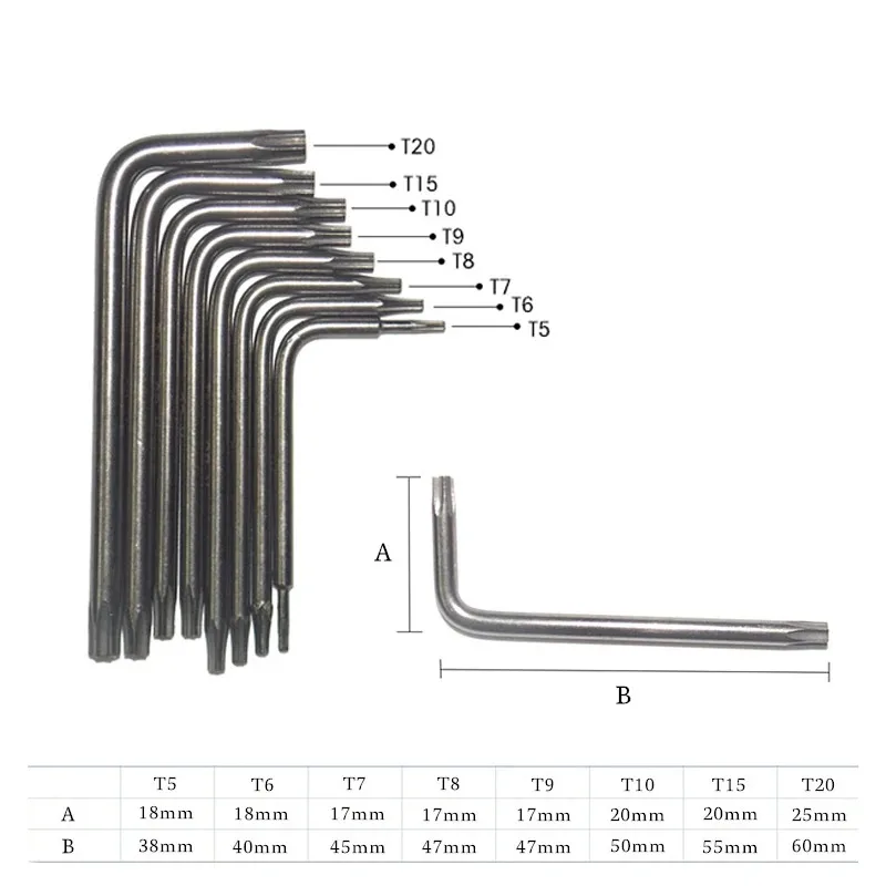 with Carrying Holder 8 in 1 Hexagon Screwdriver Wrench Bit Set T5-T20 Wrench Tool Kit CR-V Star Key Wrench Torx Screwdriver kit - view 3