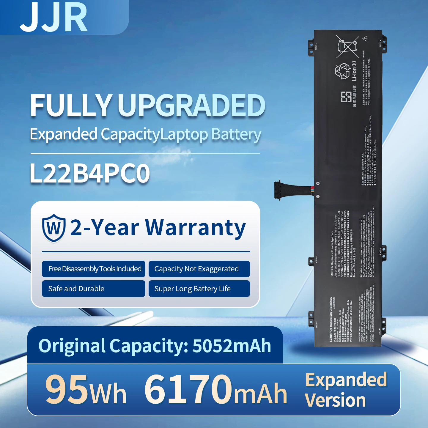 L22B4PC0 95Wh/6170mAh 15.4V Higher Capacity Replacement Laptop Battery for Lenovo Legion Pro 5 16ARX8