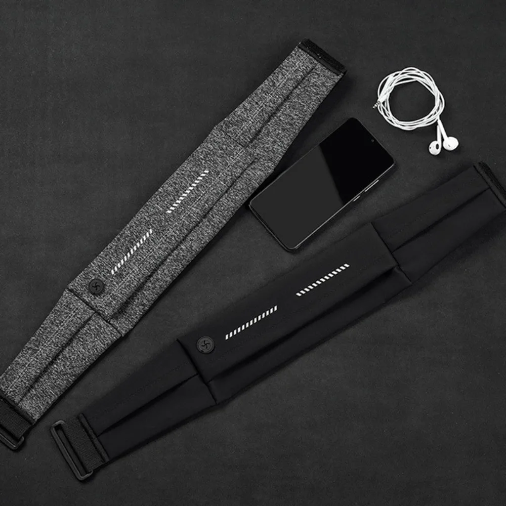 

Ультратонкая спортивная поясная сумка с ночным светоотражением, плотно прилегающая к телу, для бега, с большим объемом для хранения, спортивная сумка для телефона