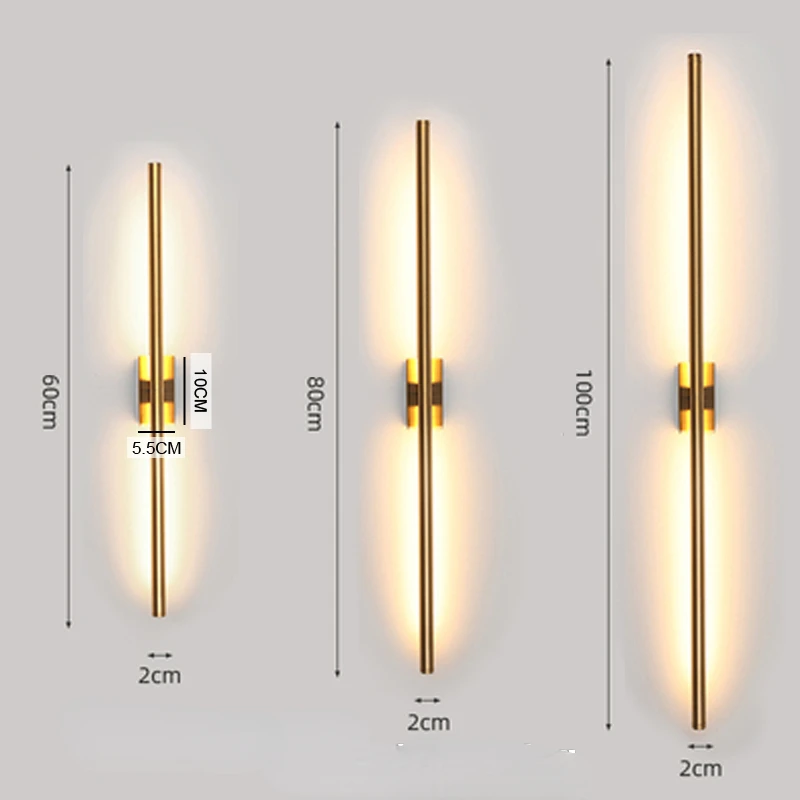 Imagem -06 - Modern Led Gold Wall Light Iluminação Interior Wall Sconce Home Decor Sala de Estar Quarto Cabeceira Escadas Luxo