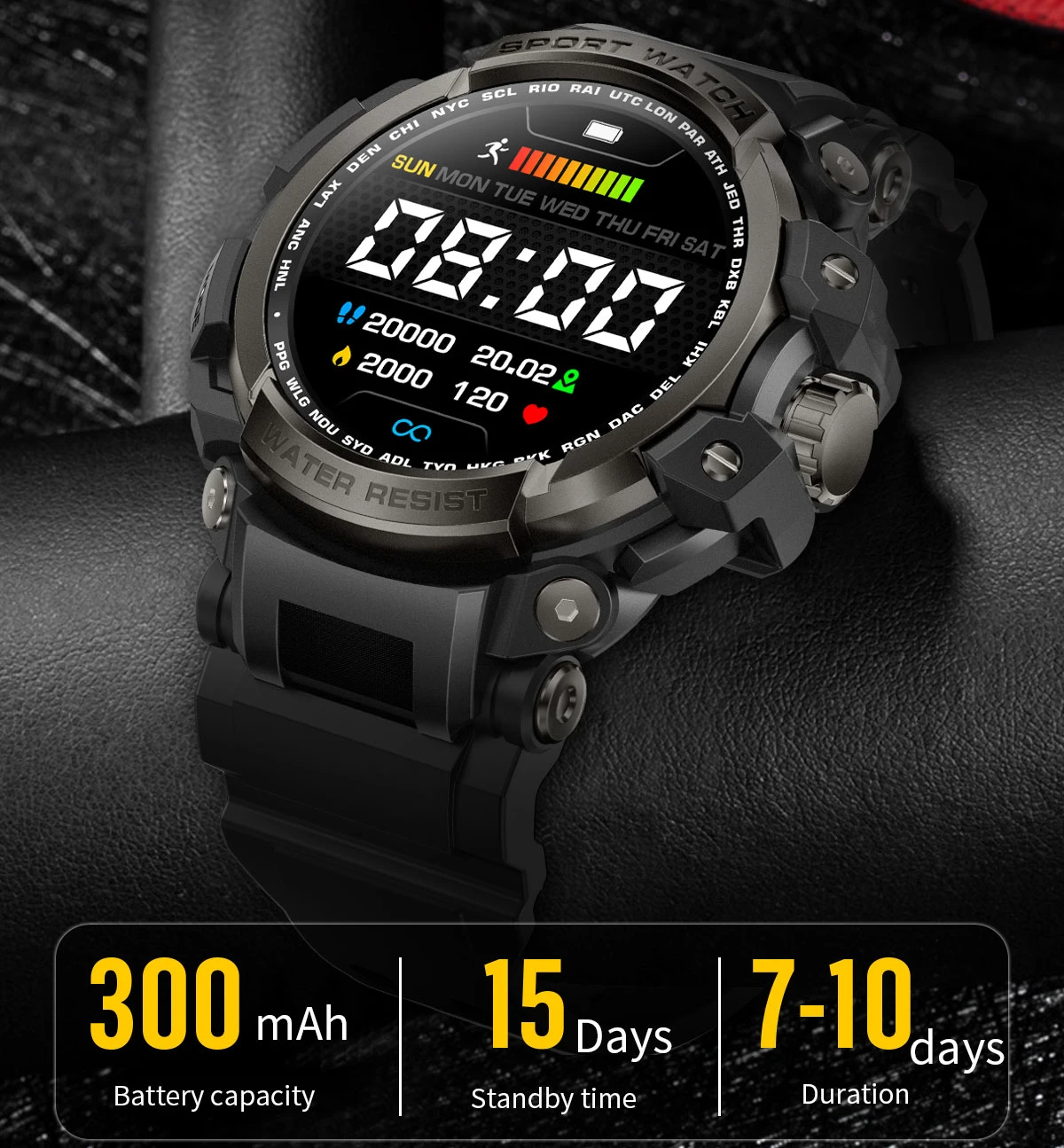 Смарт-часы для владельца времени, профессиональный дизайн для занятий спортом на открытом воздухе для мужчин, 3-профессиональная технология, умные часы LC16 высокой твердости