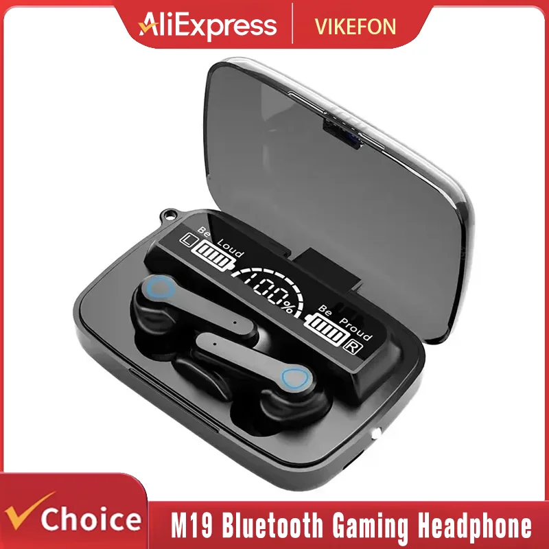 M19 Bluetooth Headset Wireless Tws Gaming Support Noise-cancelling Touch In-ear Mini Emergency Power Bank Headset