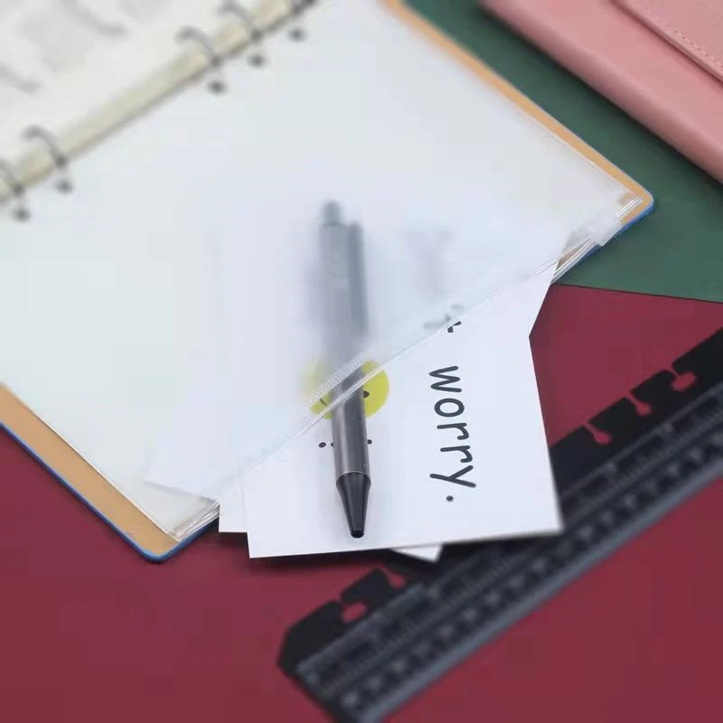 5pcs/Lot A6 Clear Binder Pockets Ring For 6-Ring Notebook Cash Envelopes Budgeting Loose Leaf Bags Filing Planner Insert Sleeves