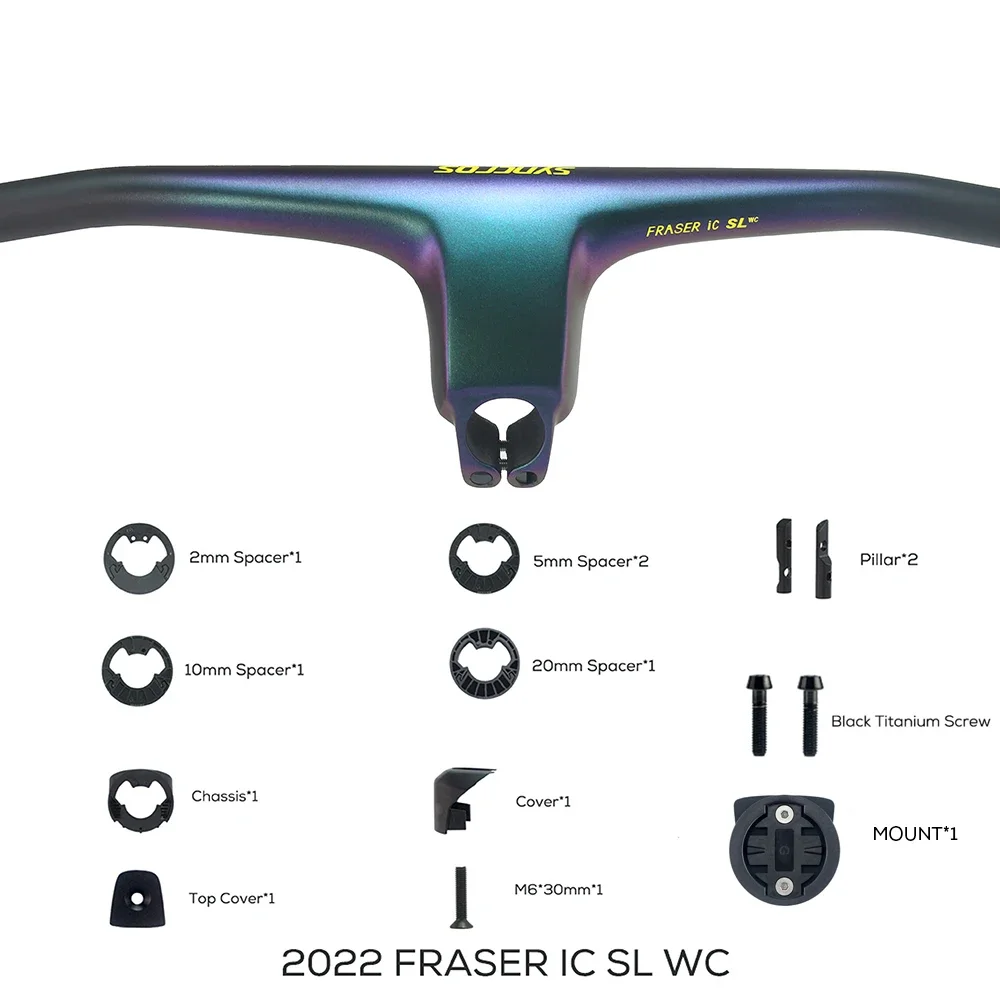2022 SYNCROS FRASER IC SL WC Chameleon For Sparks Frame -20° Full Carbon Fibre Integrated Cockpit MTB Handlebar Titanium screws