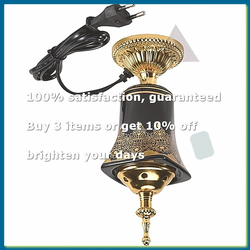 Electric Incense Burner Frankincense Incense Holder Vintage Arabic Censer Burner Home Office Yoga Spa Ornament EU Plug