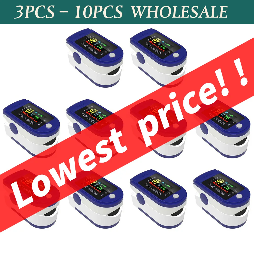 

Wholesale!10PCS Portable Fingertip Pulse Oximeter Blood Oxygen Saturation SPO2 Heart Rate Monitor Oximetro De Dedo Pulsioximetro