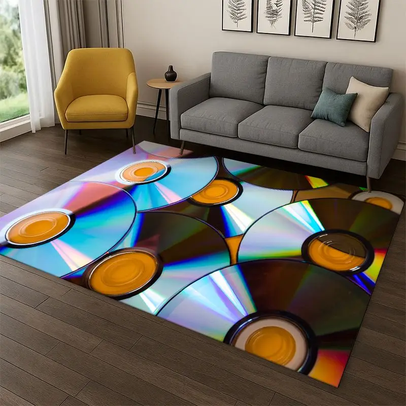 Retro Vinyl Record Music DJ Tape Carpet Rug for Bedroom Living Room Sofa Playroom Doormat Home Decor,Kid Game Area Rug Non-slip