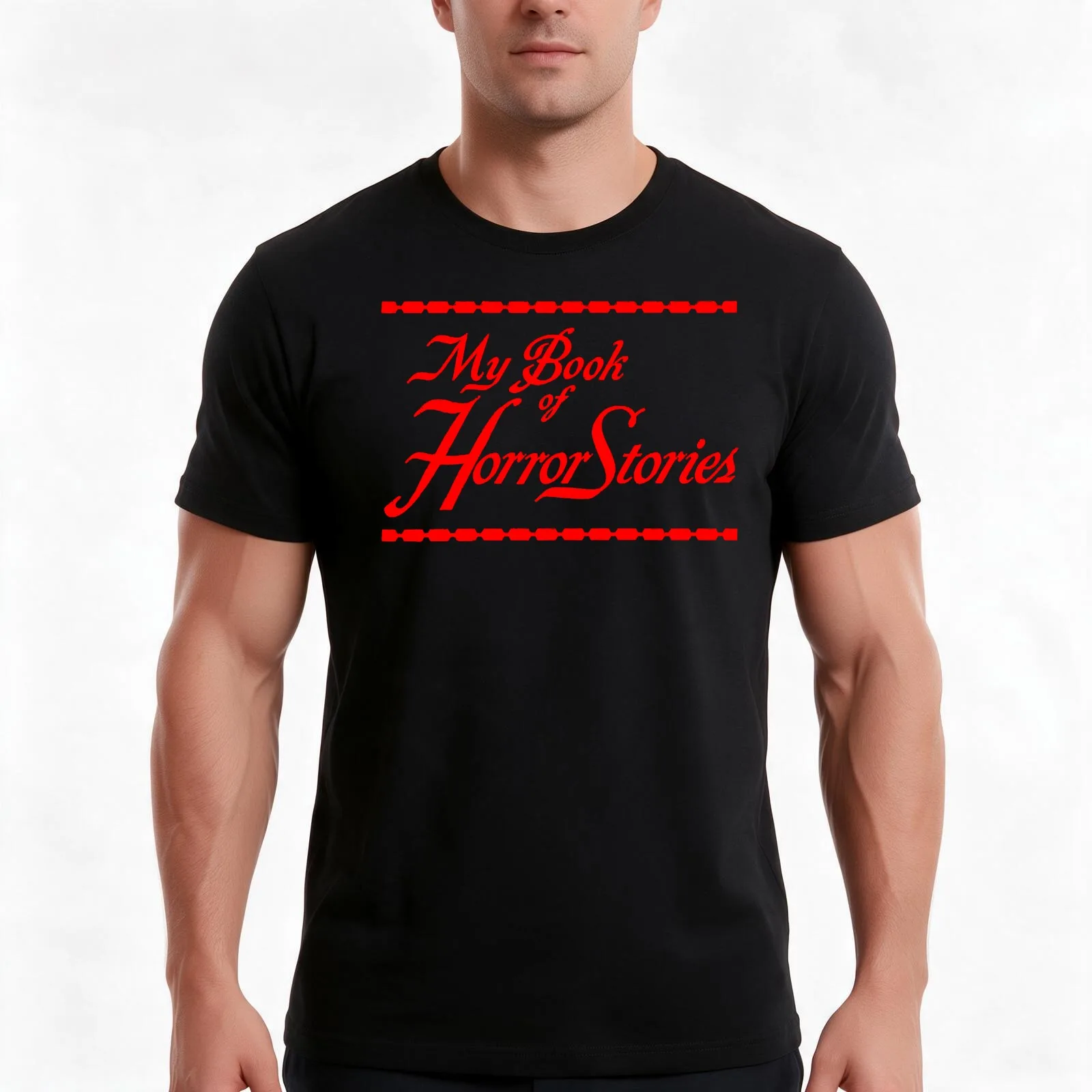 Horror Stories T-Shirt, Summer Casual Cotton Tee, Oversized Streetwear Tops, Vintage Graphic Print, Loose Fit Short Sleeve