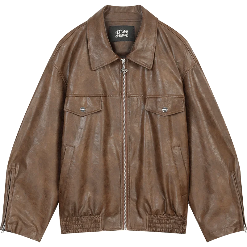 ELFSACK 2025 Autumn New Arrival Streetwear Solid Color Vintage