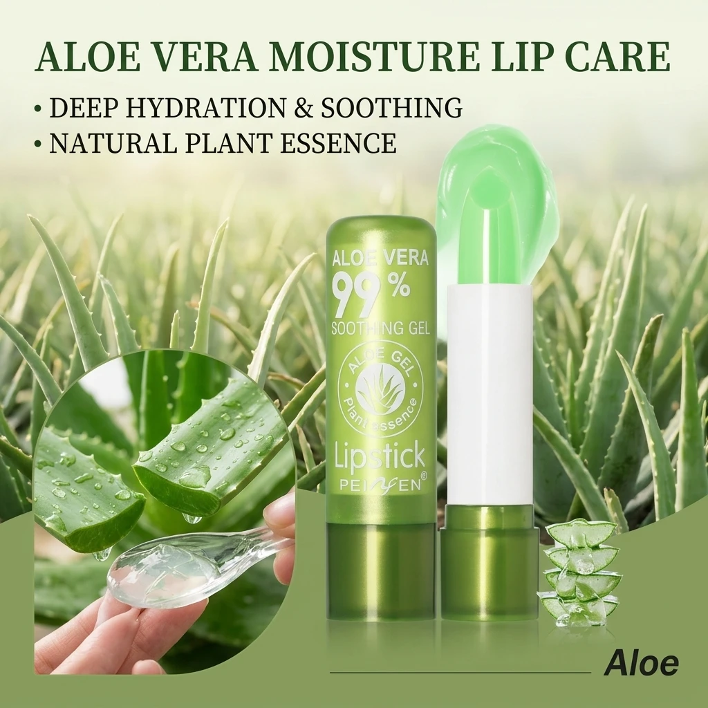 3.5g Aloe Color Changing Lipstick Moisturizing Waterproof Temperature Sensitive Lipstick for Women