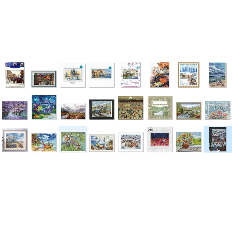 Cross stitch Kit 14CT 18CT 25CT Canvas Cross Stitch DIY Embroidery Set DMC Threads Craft a frog  K-59 Old Town Street 48-33